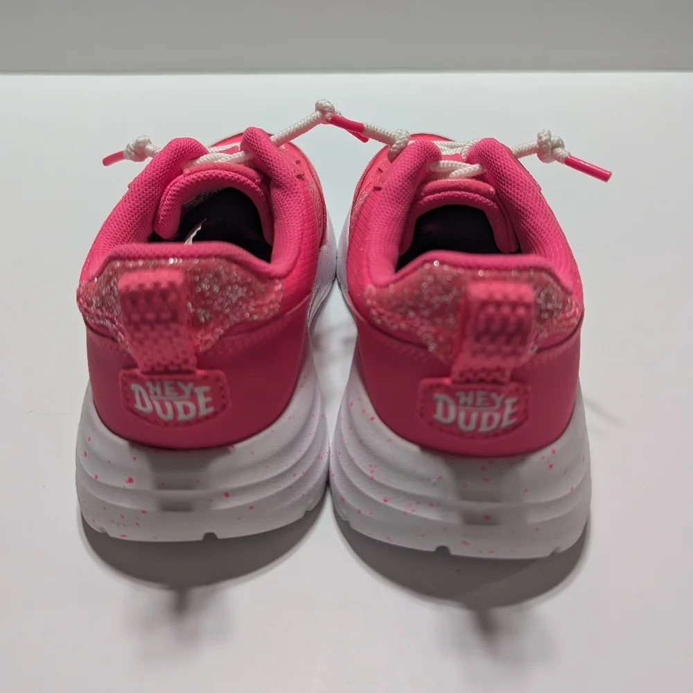 Hey Dude Sirroco Alta Kid's Pink And White Slip On Sneakers Size 12
